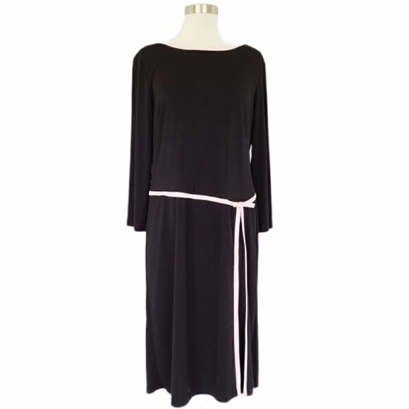 Connected Apparel Black Pink Long Sleeve Dress - Picture 3 of 12